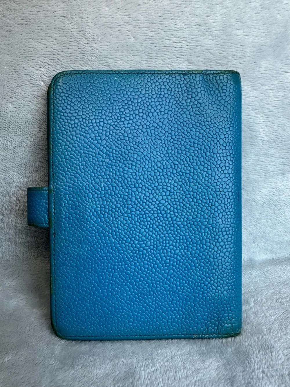 💙 CHANEL Vintage Blue Caviar Leather Agenda Planner Cover CC Logo 💙 - Picture 2 of 14